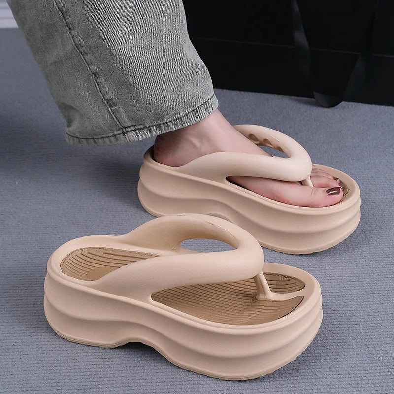 CALORA_ Comfortabele Antislip Slippers Flip Flops Met Dikke EVA Zool Voor Vrouwen