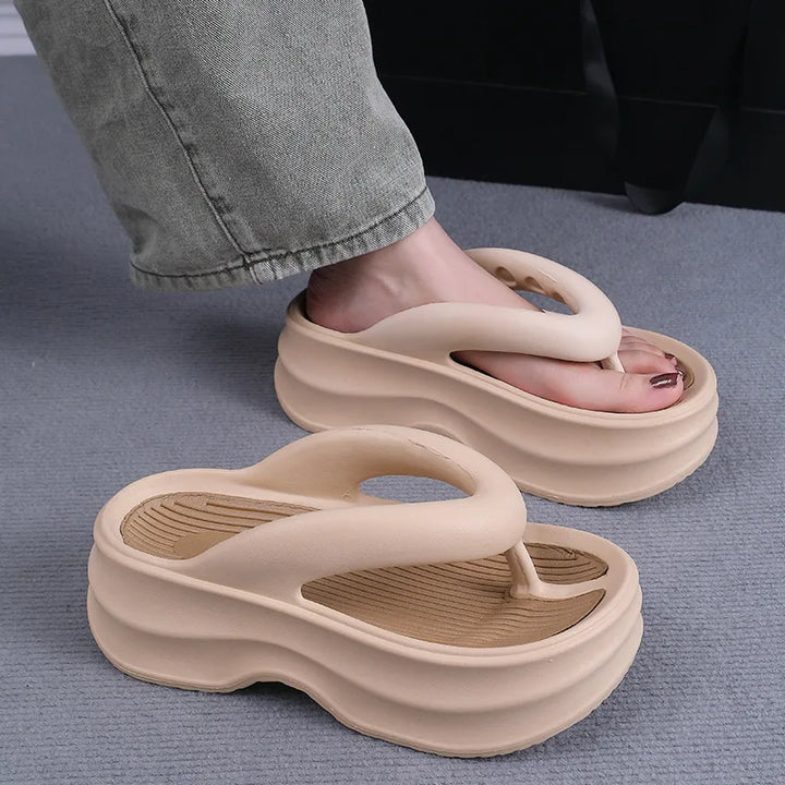 CALORA_ Comfortabele Antislip Slippers Flip Flops Met Dikke EVA Zool Voor Vrouwen