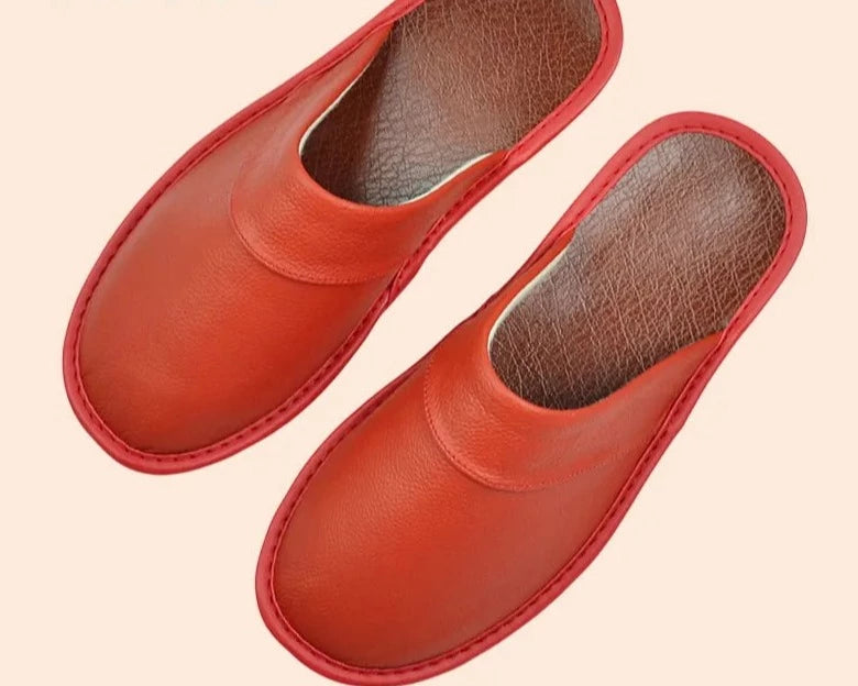 CALORA_ Comfortabele Heren Pantoffels Van Rundleer Voor Dagelijks Gebruik