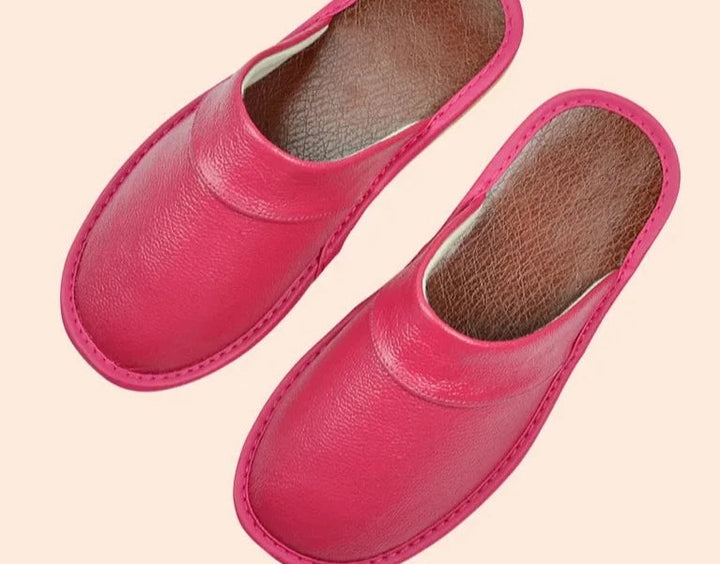 CALORA_ Comfortabele Heren Pantoffels Van Rundleer Voor Dagelijks Gebruik