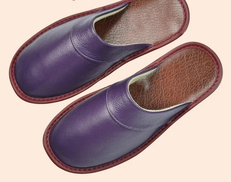 CALORA_ Comfortabele Heren Pantoffels Van Rundleer Voor Dagelijks Gebruik
