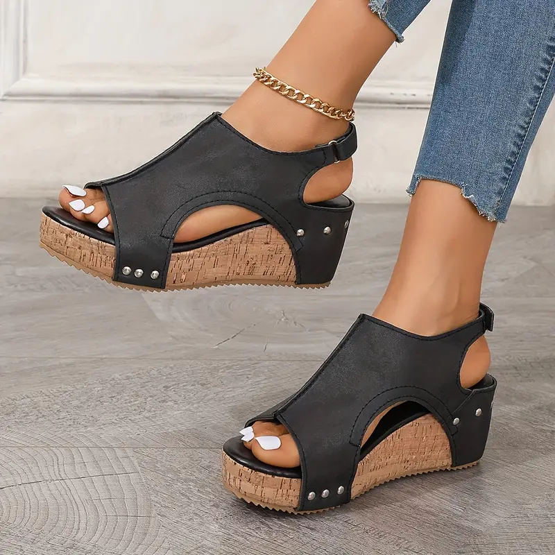 CALORA_ Comfortabele Wedge Sandalen voor Dames – Chic en Veelzijdig Design