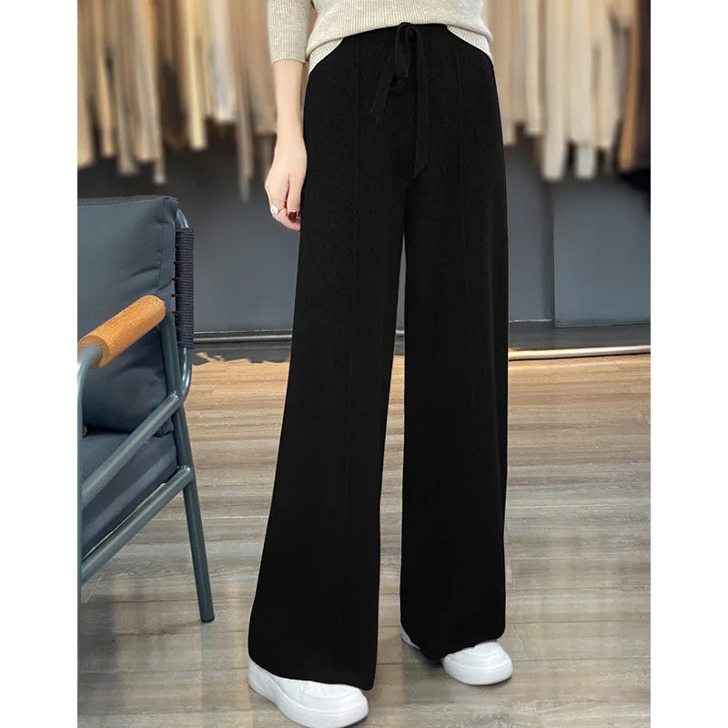 CALORA_ Comfortabele Wijde Sweatpants van Zachte Stof voor Thuis