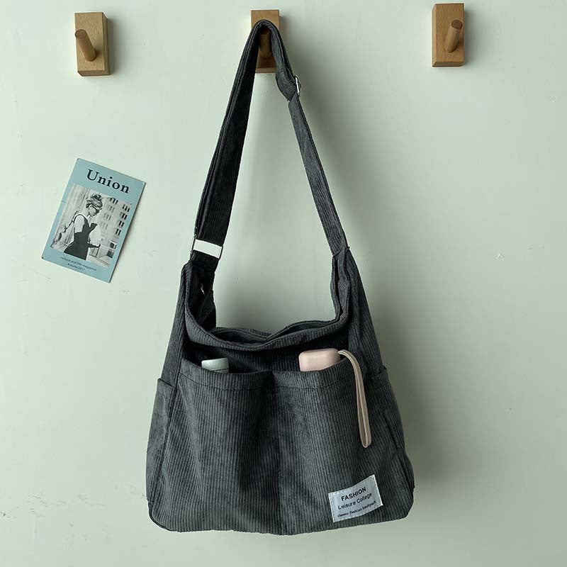 CALORA_ Corduroy Schoudertas voor Stijl en Functionaliteit