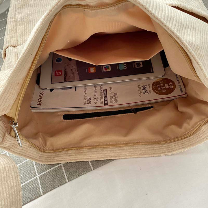 CALORA_ Corduroy Schoudertas voor Stijl en Functionaliteit