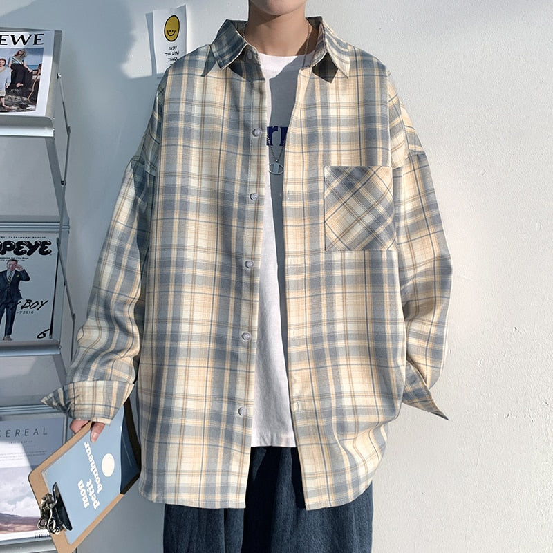 CALORA_ Corduroy overhemd oversized herfstjas met lange mouwen