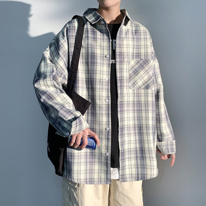 CALORA_ Corduroy overhemd oversized herfstjas met lange mouwen