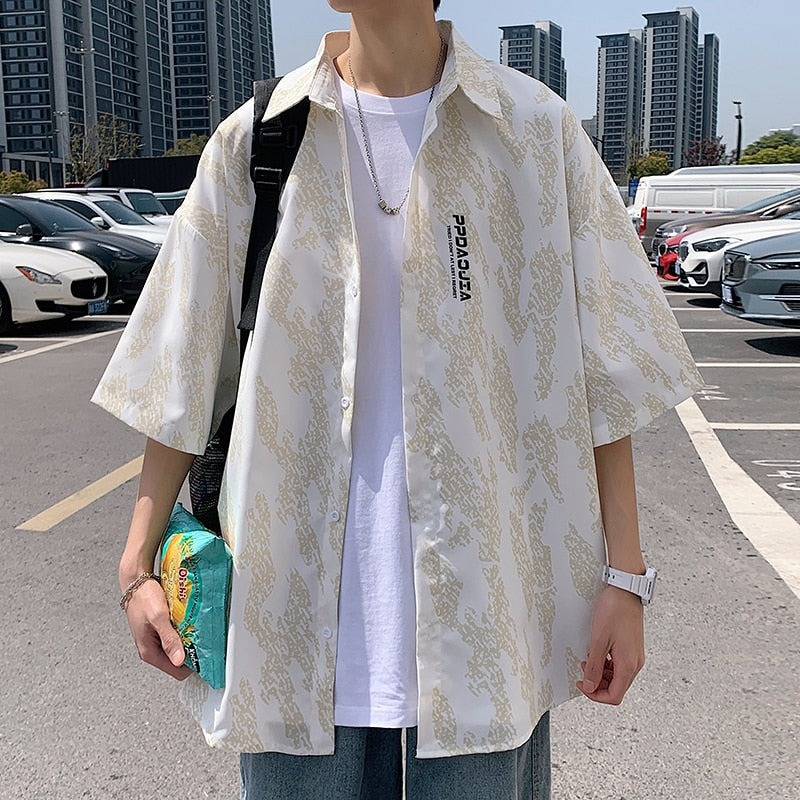 CALORA_ Corduroy overhemd oversized herfstjas met lange mouwen