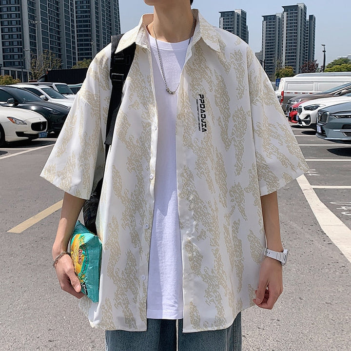 CALORA_ Corduroy overhemd oversized herfstjas met lange mouwen