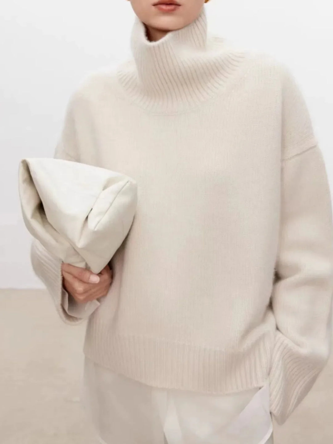CALORA_ Cristina | Dames high-end coltrui met dikke stiksels