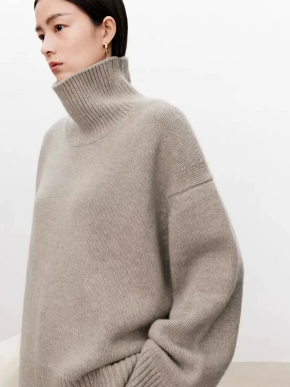 CALORA_ Cristina | Dames high-end coltrui met dikke stiksels