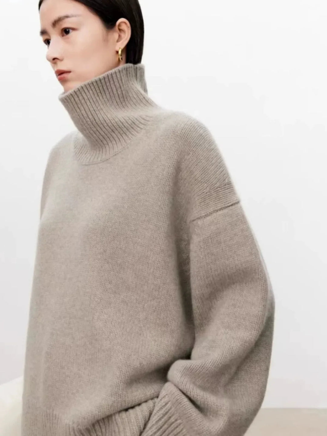 CALORA_ Cristina | Dames high-end coltrui met dikke stiksels