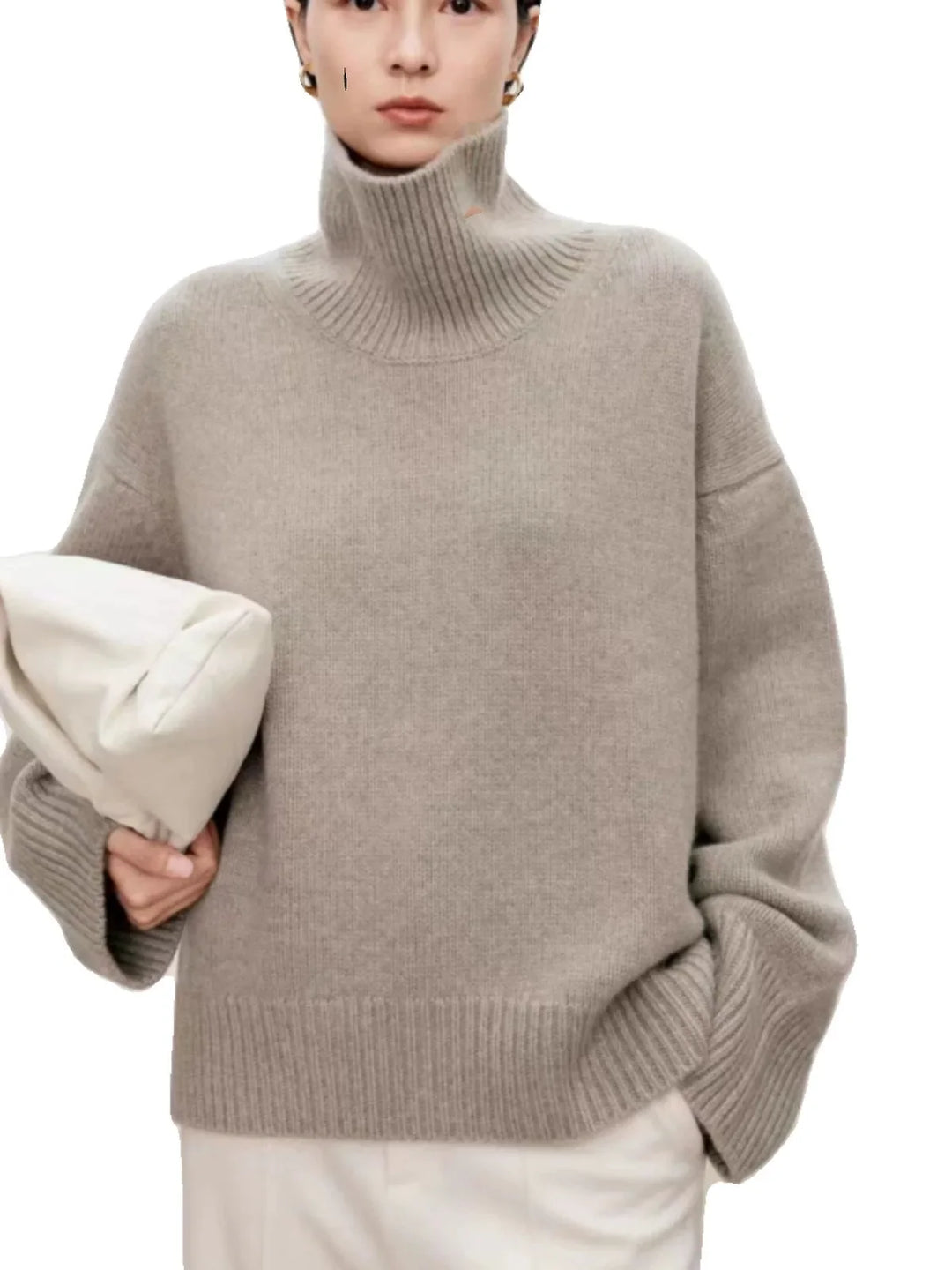 CALORA_ Cristina | Dames high-end coltrui met dikke stiksels