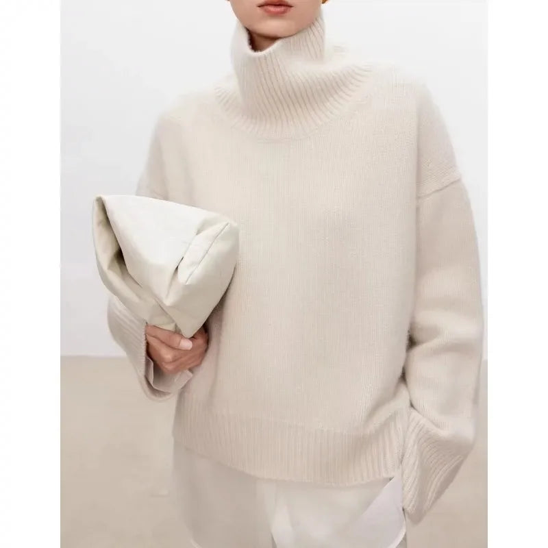 CALORA_ Cristina | Dames high-end coltrui met dikke stiksels