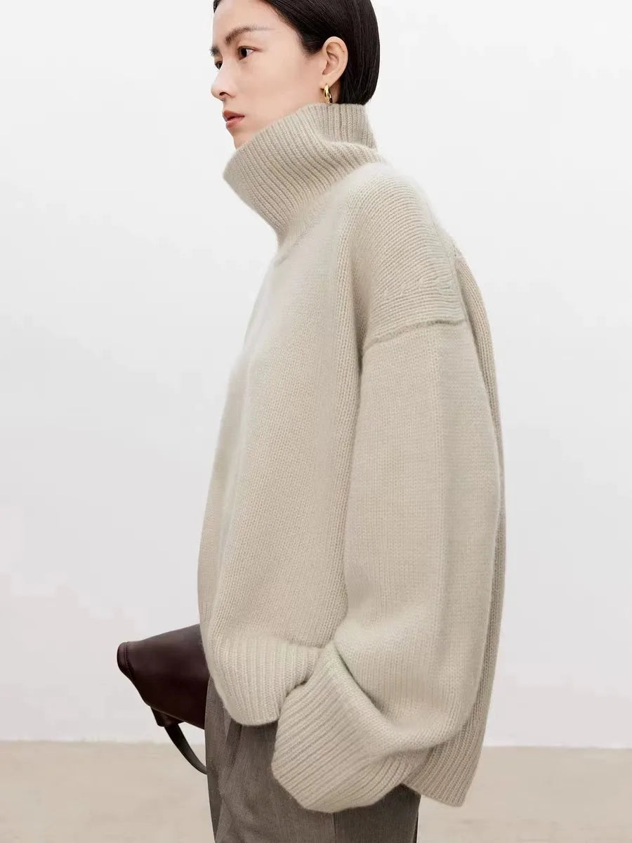 CALORA_ Cristina | Dames high-end coltrui met dikke stiksels
