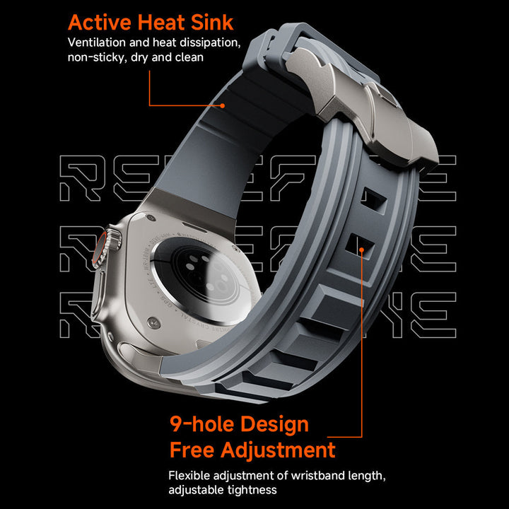 CALORA_ DZ003 Tactische Siliconen Band Voor Apple Watch Met Hoog Comfort