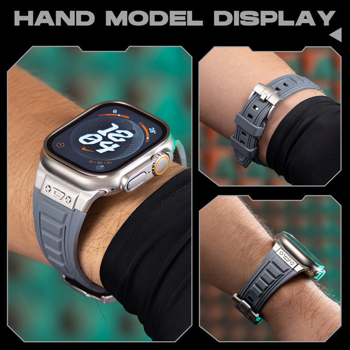 CALORA_ DZ003 Tactische Siliconen Band Voor Apple Watch Met Hoog Comfort