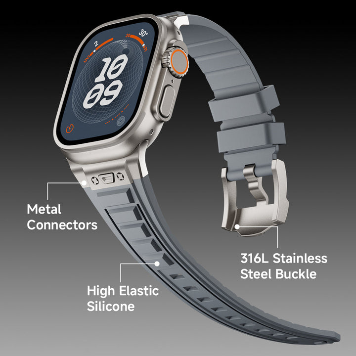 CALORA_ DZ003 Tactische Siliconen Band Voor Apple Watch Met Hoog Comfort