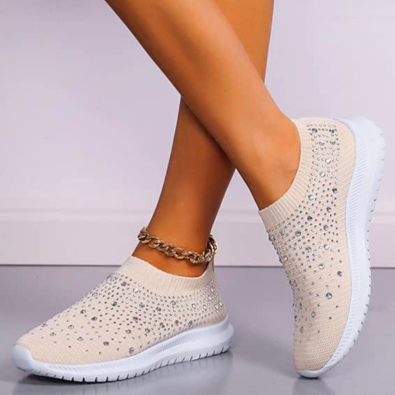 CALORA_ Dames Ademende Crystal Instappers voor Wandelen en Comfort