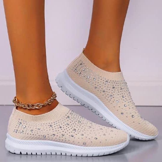 CALORA_ Dames Ademende Crystal Instappers voor Wandelen en Comfort