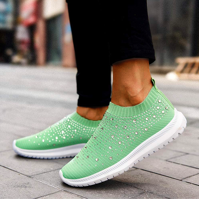 CALORA_ Dames Ademende Crystal Instappers voor Wandelen en Comfort