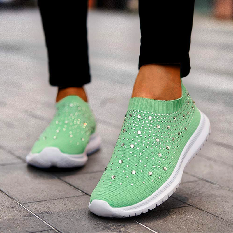 CALORA_ Dames Ademende Crystal Instappers voor Wandelen en Comfort