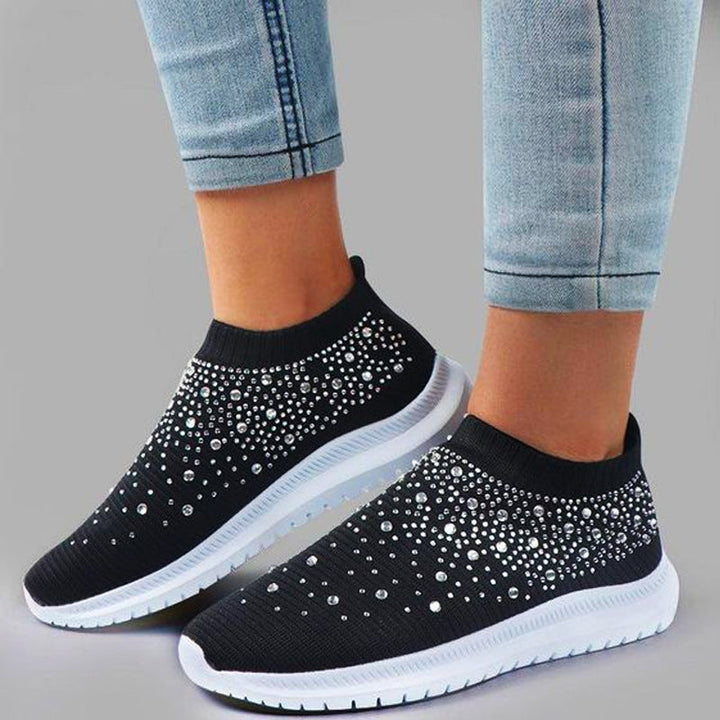 CALORA_ Dames Ademende Crystal Instappers voor Wandelen en Comfort