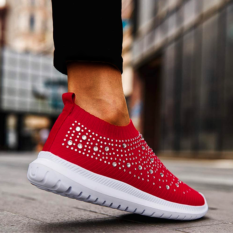 CALORA_ Dames Ademende Crystal Instappers voor Wandelen en Comfort