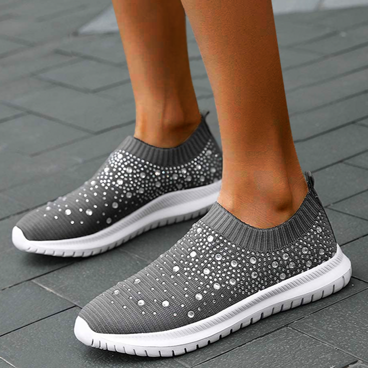CALORA_ Dames Ademende Crystal Instappers voor Wandelen en Comfort