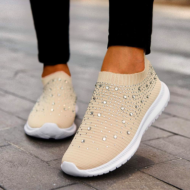 CALORA_ Dames Ademende Crystal Instappers voor Wandelen en Comfort