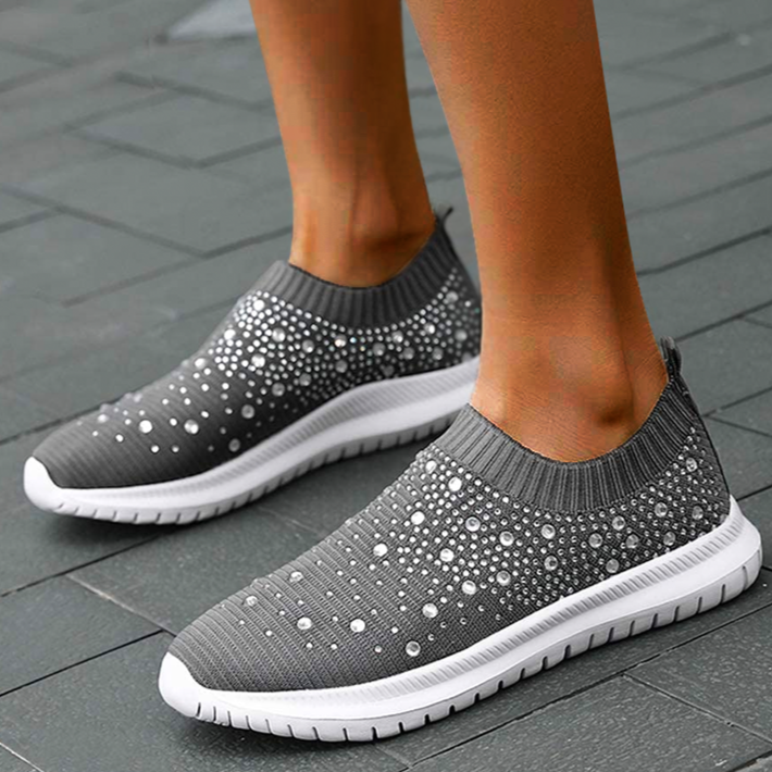 CALORA_ Dames Ademende Crystal Instappers voor Wandelen en Comfort