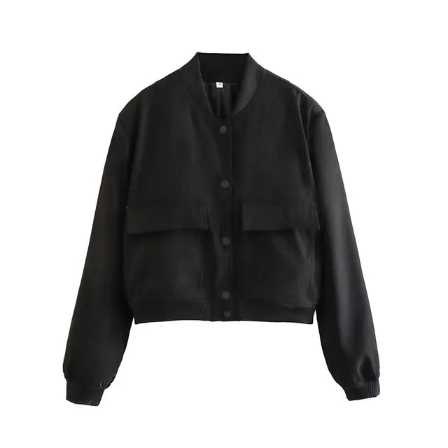 CALORA_ Dames Bomberjas met Rits en Ribbelmanchetten voor Casual Look