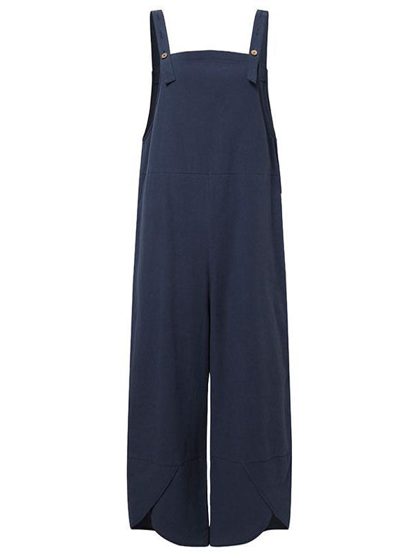 CALORA_ Dames Casual Jumpsuit met Knopen en Verstelbare Bretels