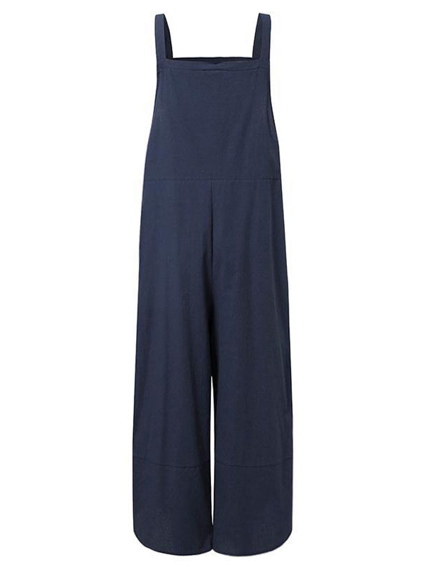 CALORA_ Dames Casual Jumpsuit met Knopen en Verstelbare Bretels