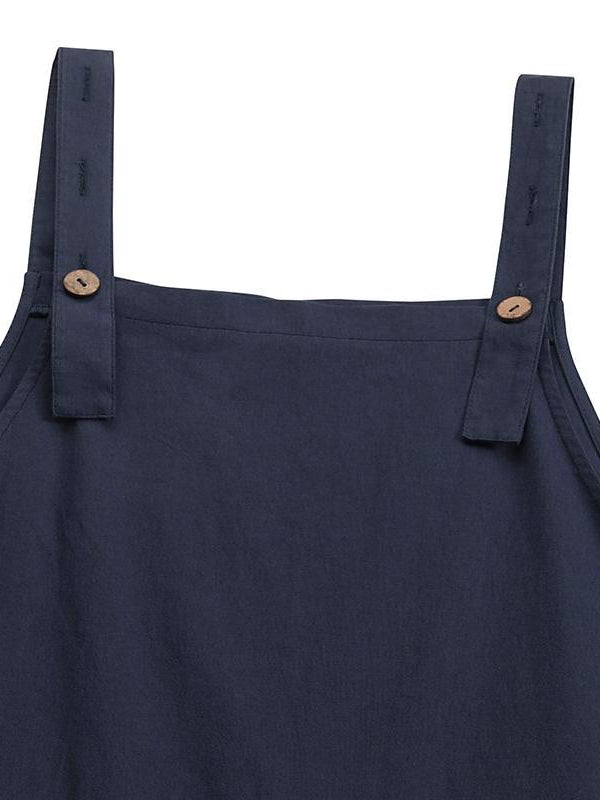 CALORA_ Dames Casual Jumpsuit met Knopen en Verstelbare Bretels