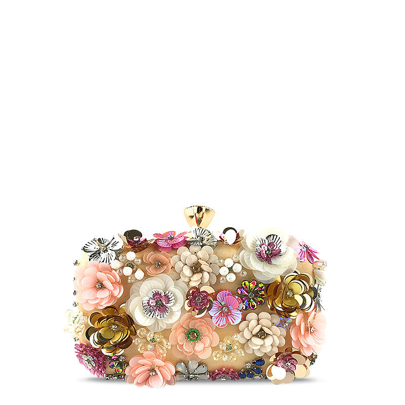 CALORA_ Dames Clutch Tas van Vegan Leer met Goudkleurige Details en Zachte Voering