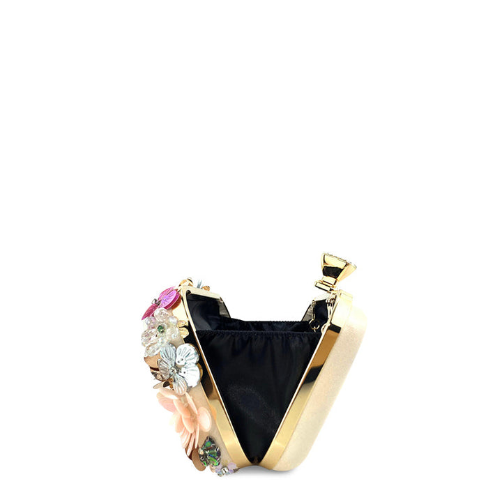 CALORA_ Dames Clutch Tas van Vegan Leer met Goudkleurige Details en Zachte Voering