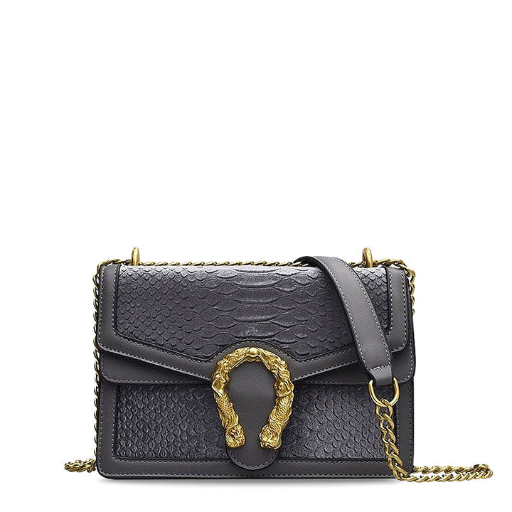 CALORA_ Dames Crossbody Tas van Vegan Leren Met Goudkleurige Details