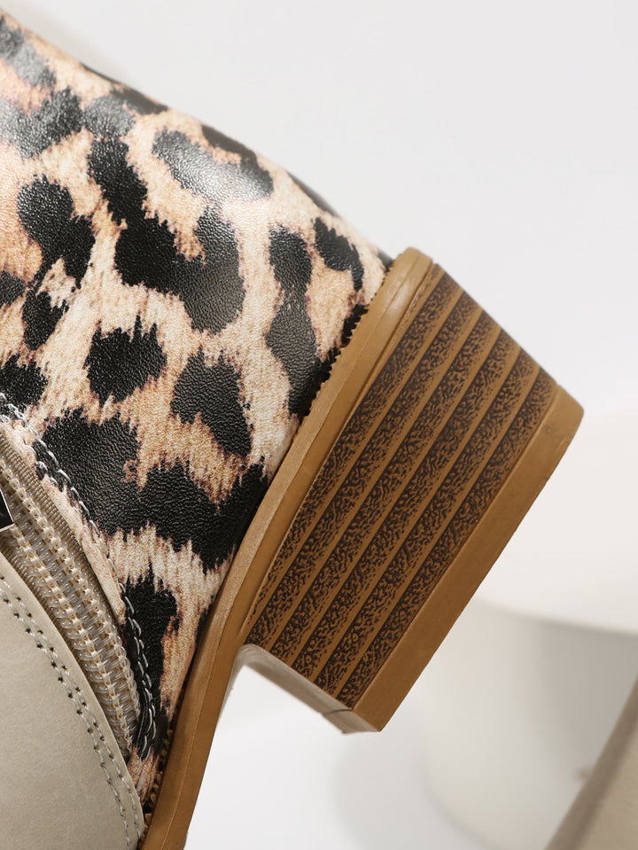 CALORA_ Dames Luxe Leren Lage Hakken Martin Boots met Zijrits Elegant