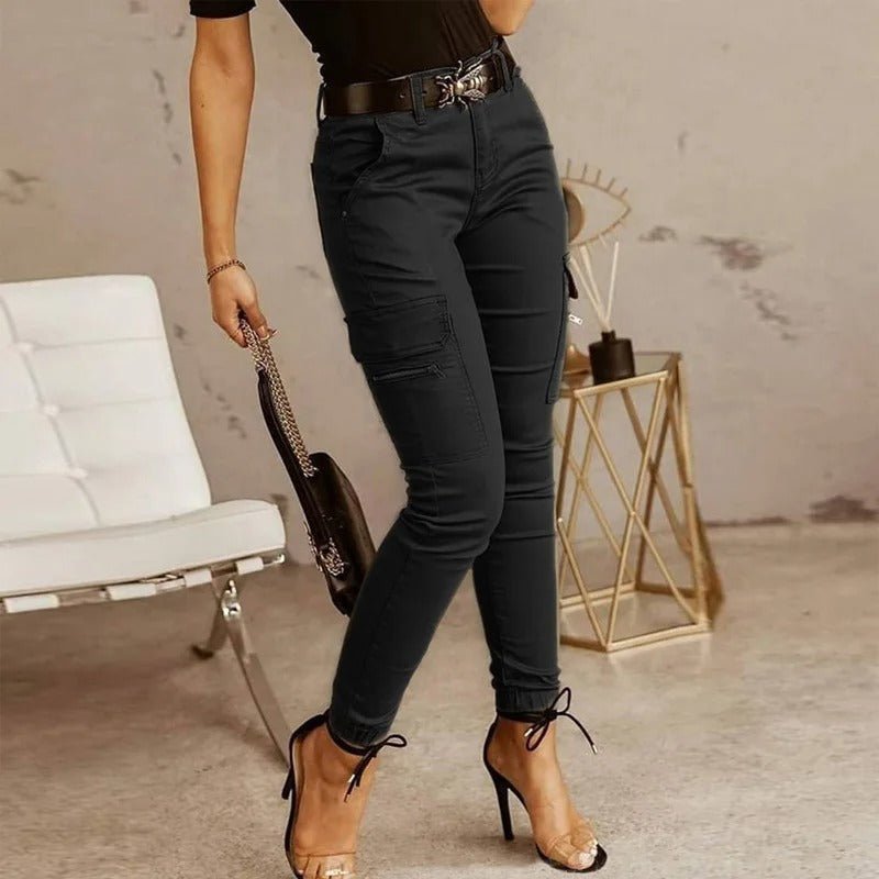 CALORA_ Dames Skinny Cargo Jeans