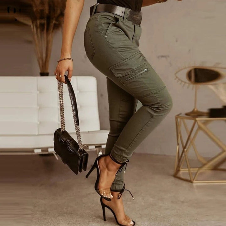 CALORA_ Dames Skinny Cargo Jeans