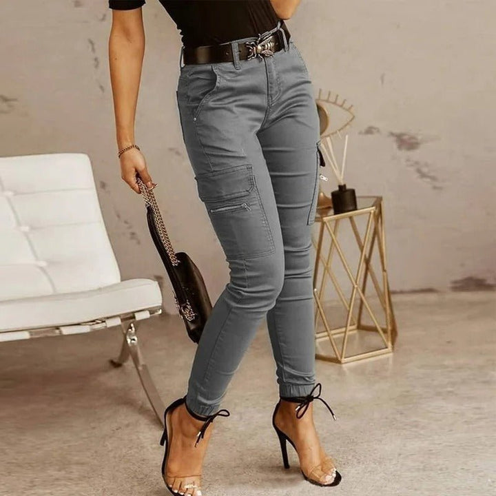 CALORA_ Dames Skinny Cargo Jeans