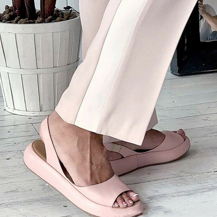 CALORA_ Dames Slingback Ballerina's met Open Neus voor Casual Wear