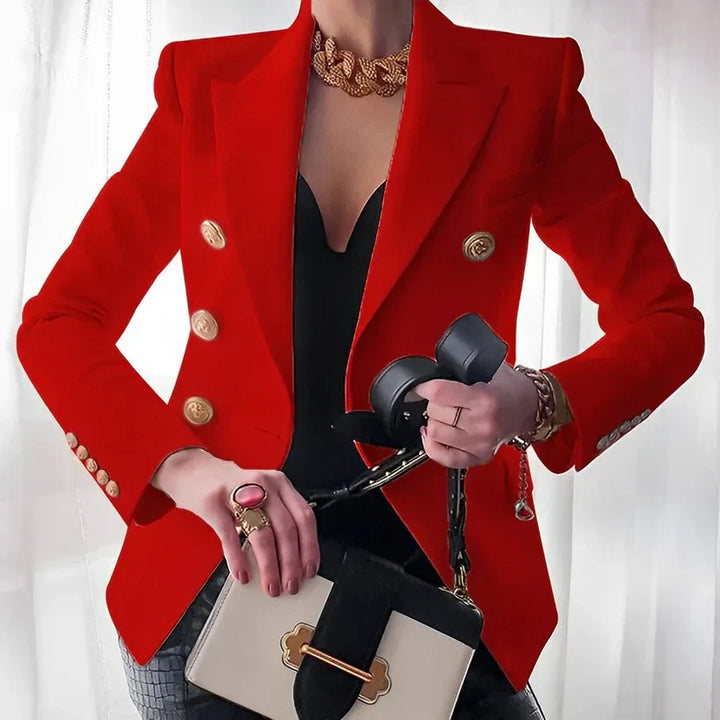 CALORA_ Dames Tailored Blazer met Gouden Knopen voor Elegante Look