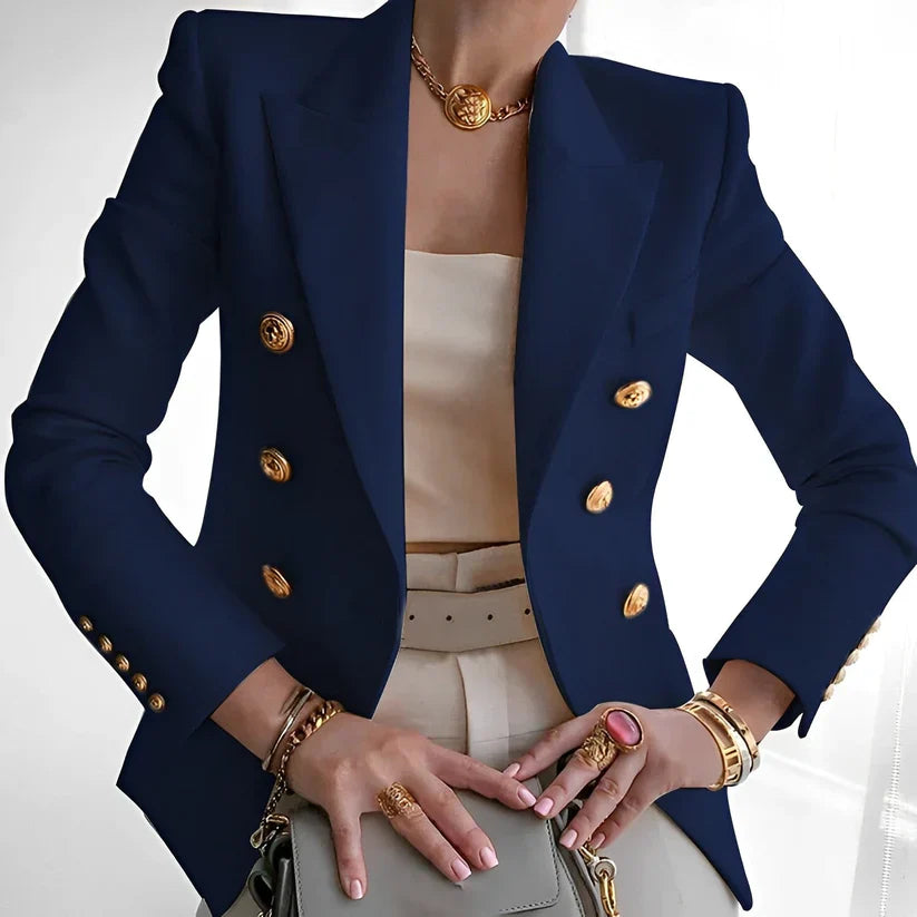CALORA_ Dames Tailored Blazer met Gouden Knopen voor Elegante Look