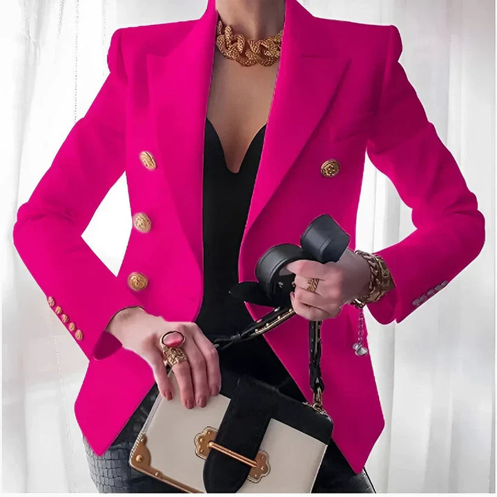 CALORA_ Dames Tailored Blazer met Gouden Knopen voor Elegante Look