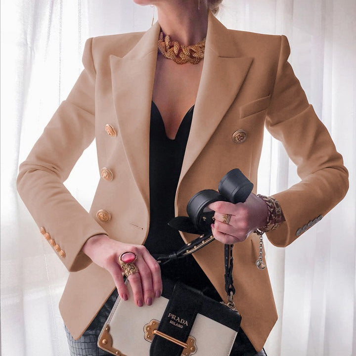 CALORA_ Dames Tailored Blazer met Gouden Knopen voor Elegante Look