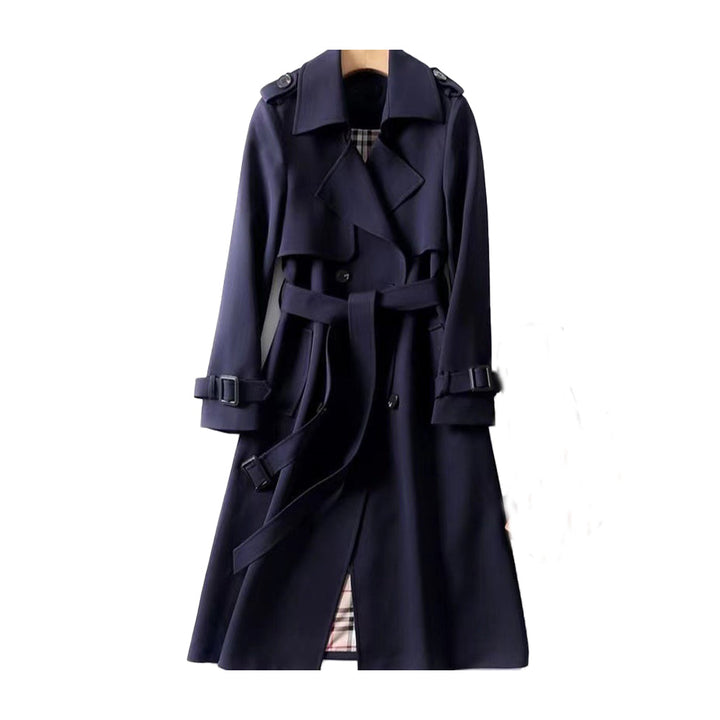 CALORA_ Dames Trenchcoat met Dubbele Knoopsluiting en Lange Mouwen