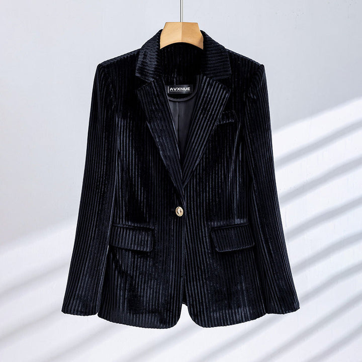 CALORA_ Dames Velours Curduroy Blazer met Tailored Fit en Enkele Knoopsluiting