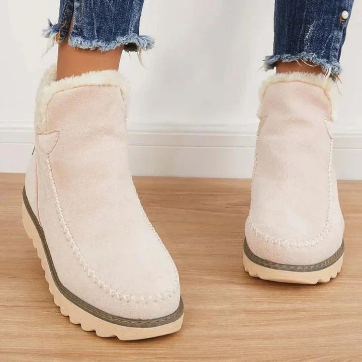 CALORA_ Dames Warme Winterlaarzen met Rits en Antislip Zolen
